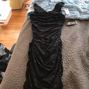 Express Black Lacey fitted dress